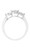 Profile view of EFFY Trilogy Elegance three-stone diamond ring in 14K white gold.