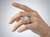 EFFY Empress 18K white gold diamond statement band worn on model hand.
