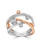 EFFY 14K white and rose gold interlocking multi-row diamond band.