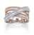 EFFY Duo 14K rose and white gold diamond interlocking crossover multi-row ring.