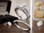 EFFY diamond halo bridal set in 14K white gold displayed with matching contoured wedding band.