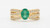 Top view of EFFY 14K yellow gold oval emerald and diamond multi-row crossover ring