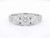 Front view of EFFY three-stone diamond anniversary ring in 14K white gold