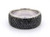 Front view of EFFY 14K white gold pavé black and white diamond eternity band