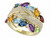 14K Yellow Gold EFFY Multi-Gemstone & 0.59 CTW Diamond Statement Ring