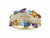 Horizontal display of EFFY 14K yellow gold ring featuring diamonds, amethyst, and multicolored topaz gemstones