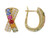 EFFY 14K Yellow Gold Multi-Color Sapphire and Diamond X-Hoop Earrings Isolated on White Background