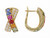 Close-up of EFFY 14K yellow gold multi-sapphire hoop earrings to highlight gemstone details