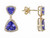 EFFY 14K Yellow Gold Tanzanite and Diamond Stud Earrings Isolated on White Background