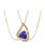 EFFY 14K Yellow Gold Trillion Tanzanite and Diamond Pendant Necklace Isolated on White Background
