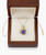EFFY 14K Yellow Gold Trillion Tanzanite and Diamond Pendant Necklace Isolated on White Background on box