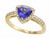 EFFY 14K Yellow Gold Trillion Tanzanite and Diamond Ring front product view on pure white background