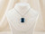 EFFY 14K white gold London blue topaz pendant showcased inside a luxury white velvet branded presentation box