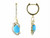 EFFY 14K Yellow Gold Turquoise and Diamond Drop Earrings front product view on pure white background
