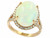 14K yellow gold EFFY Ethiopian opal and diamond ring on a pure white background, front angled view