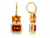 EFFY 14K yellow gold two-tone citrine and diamond drop earrings on white marble studio display stand