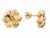 14K yellow gold EFFY diamond floral earrings on a pure white background, front and side display view