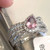 Atelier Gems 925 Sterling Silver Genuine Natural Semi Precious Gemstone Pink Quartz & White Ring – Rhodium Finish  For Women