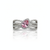 Atelier Gems 925 sterling silver natural pink quartz and white CZ ring rhodium finish gemstone jewelry