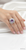 Side view of sterling silver amethyst ring with rhodium finished setting Atelier Gems