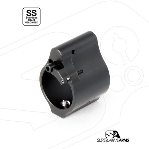 Superlative Arms .875" Adjustable Gas Block, Bleed Off - Solid, Set Screw - Melonite Finish
