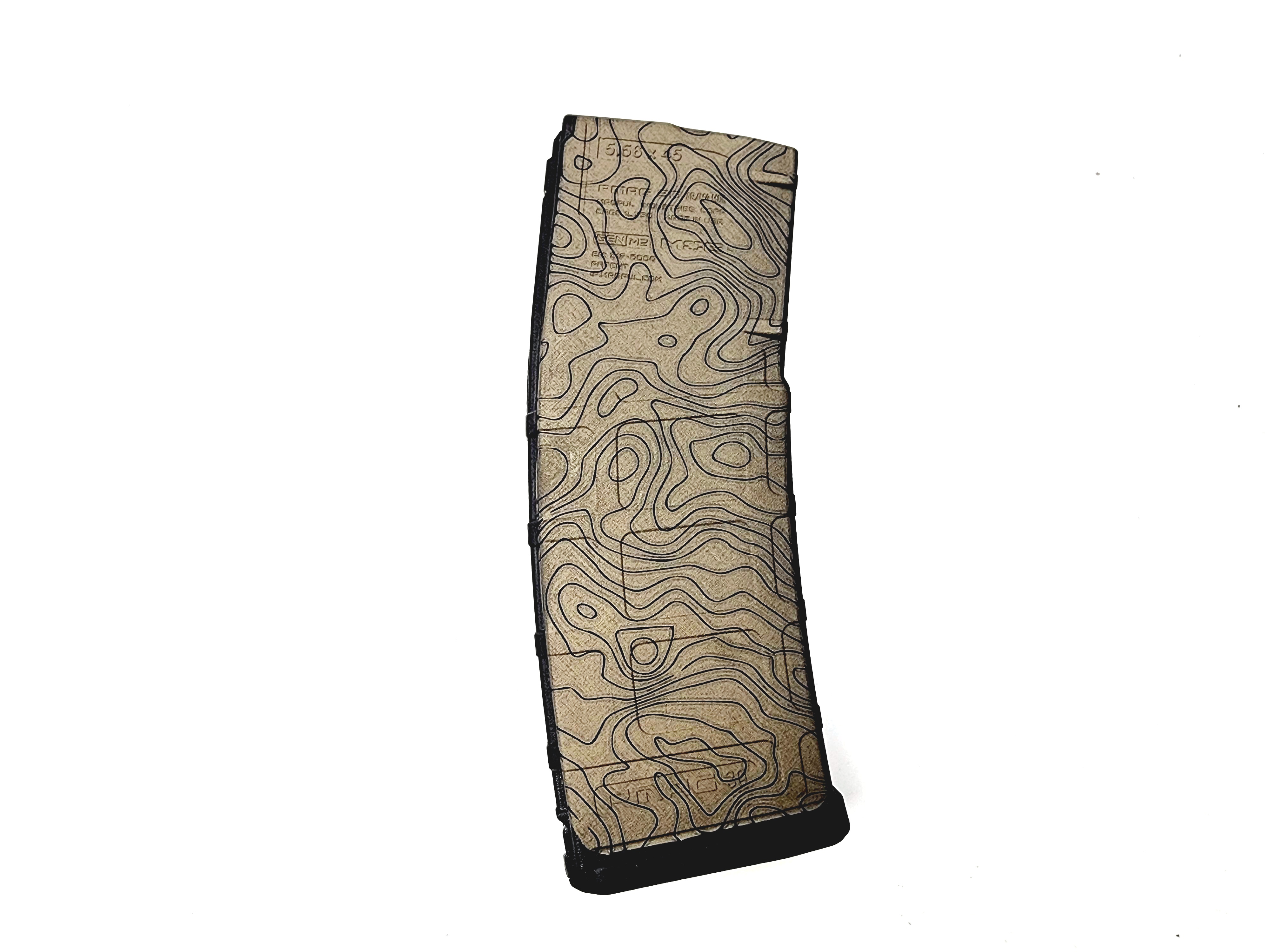 Topographical- Laser Engraved 30RD AR15 PMAG