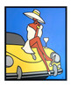 Lady on a Yellow Porsche