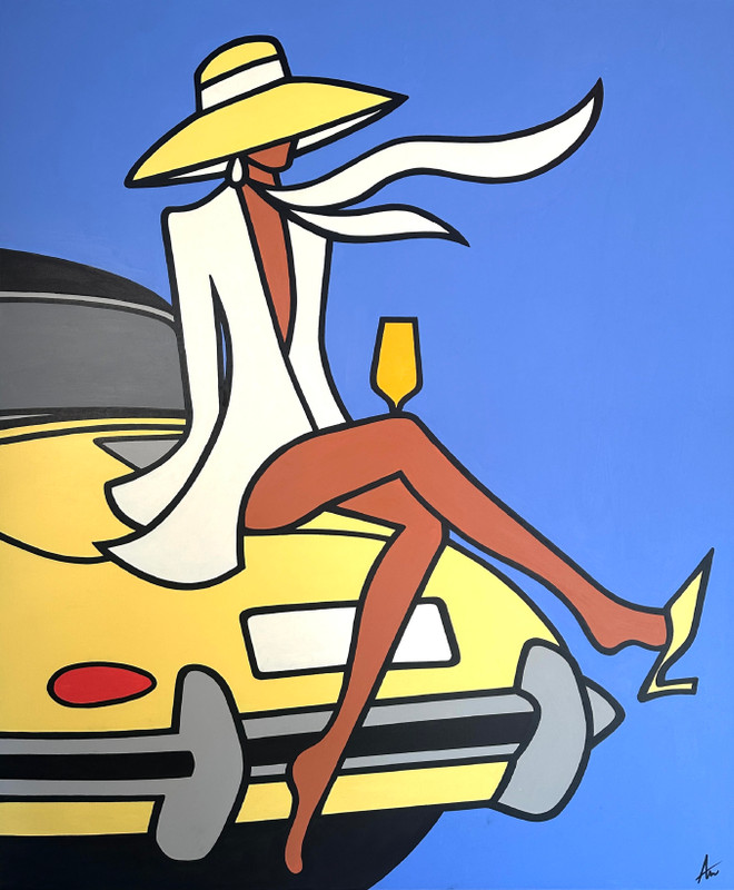 KICKING BACK ON A YELLOW PORSCHE