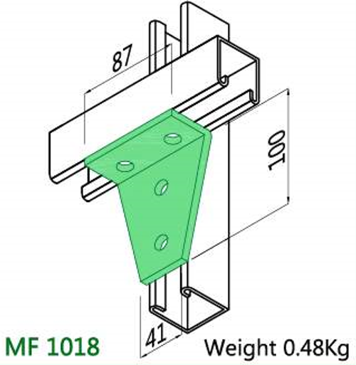 4 Hole M10 Channel Base Plate Bracket 90° Angle Bracket  HDG  (Pack 20)