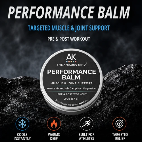 Performance Balm benefit  – targeted muscle and joint support with instant cooling, deep warming, and precise relief built for athletes