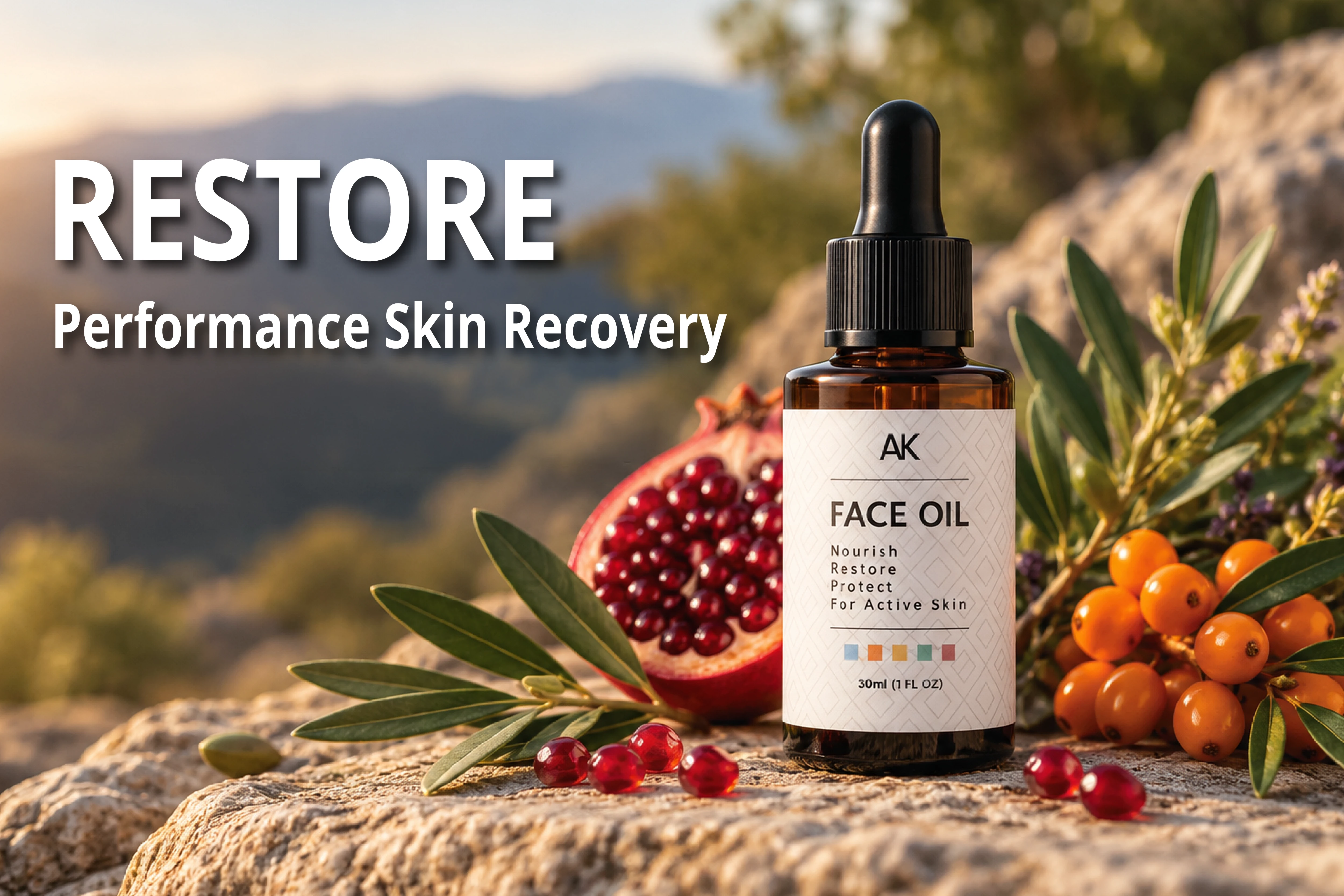 The Amazing Kind Face Oil with antioxidant-rich botanicals for hydration and active skin.