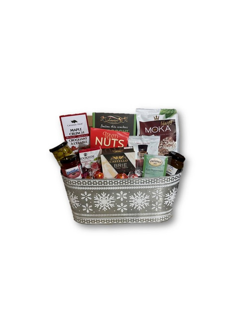 imported cheeses, crackers, condiments, nuts, Christmas coffee, tea, cookies, chocolates, truffles and more