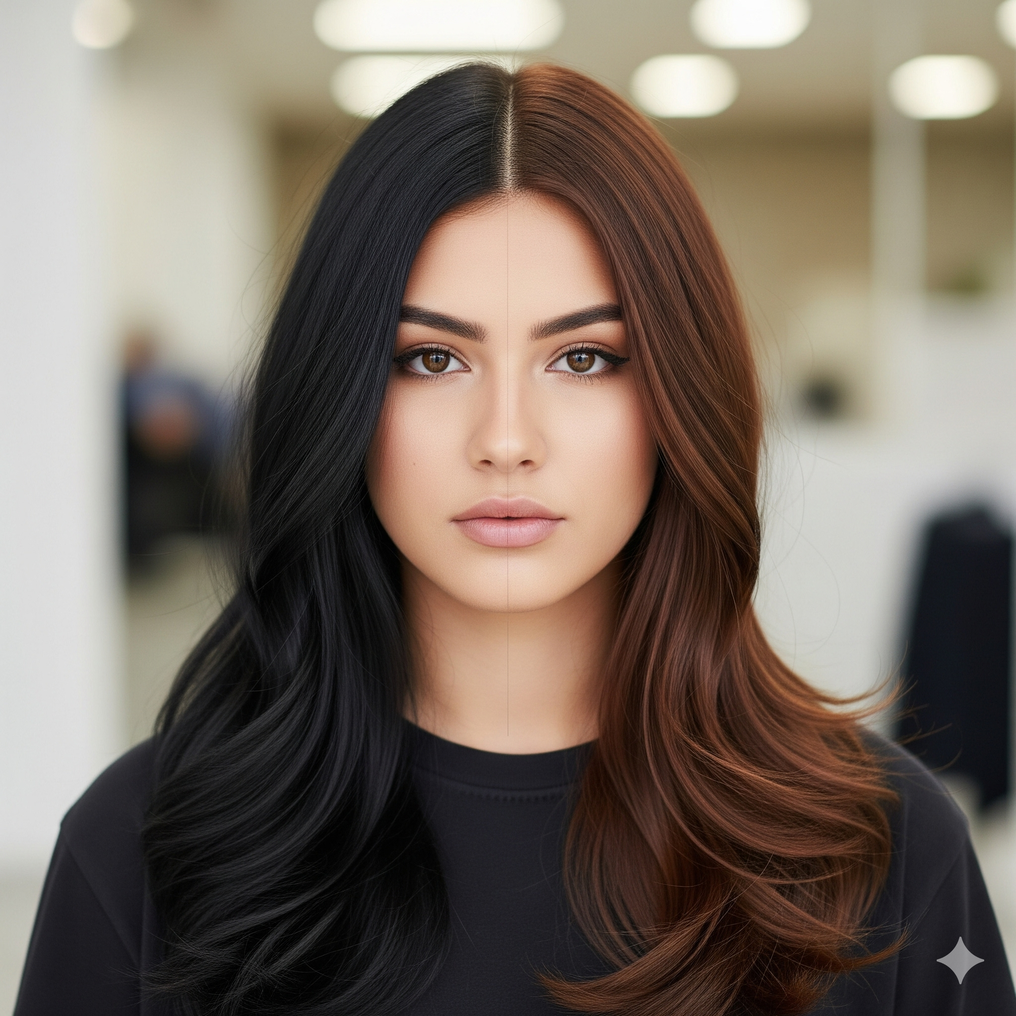 Before and after hair transformation comparison