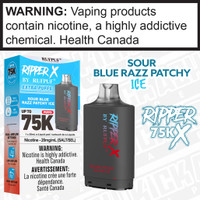 Sour Blue Razz Patchy Ice RIPPER X 75K POD Sour Blue Razz Patchy Ice RIPPER X 75K POD