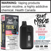 STR8 UP Strawberry Banana Iced BEAST MODE MAX 3 -60K -20mL