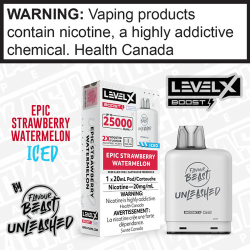Epic Strawberry Watermelon Iced Flavour Beast Unleashed LEVEL X BOOST POD