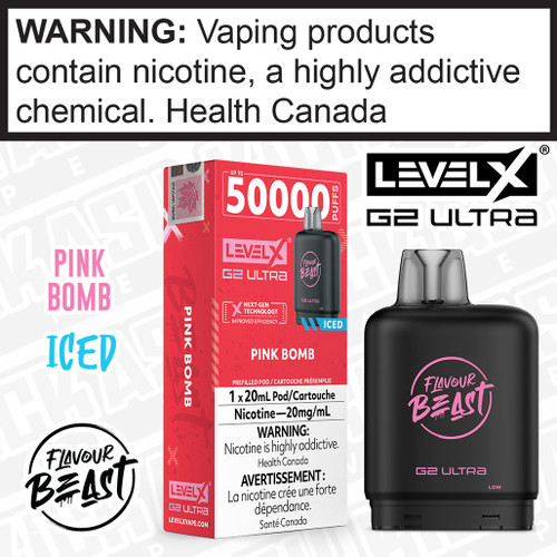 Pink Bomb Iced Flavour Beast LEVEL X G2 Ultra POD