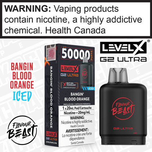 Bangin' Blood Orange Iced Flavour Beast LEVEL X G2 Ultra POD