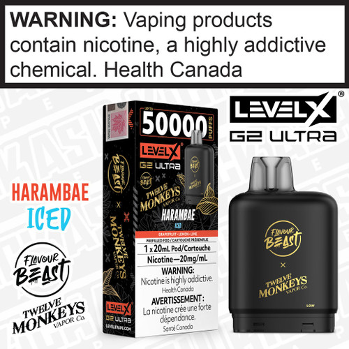 Harambae Iced Flavour Beast X 12M LEVEL X G2 Ultra POD