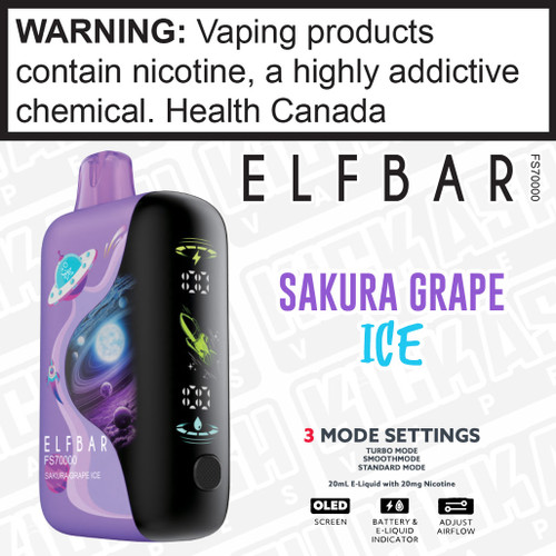 Sakura Grape Iced ELFBAR FS70K 20mL Disposable
