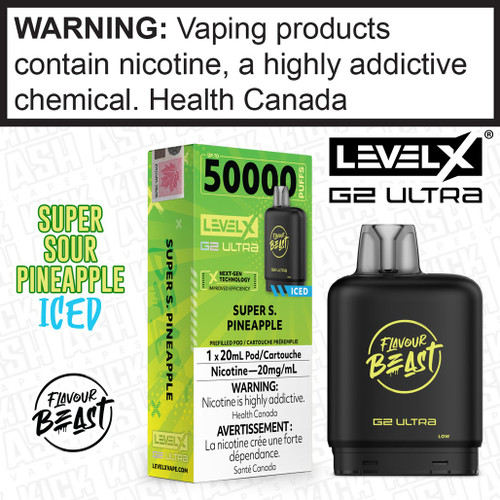 Super Sour Pineapple Iced Flavour Beast LEVEL X G2 Ultra POD