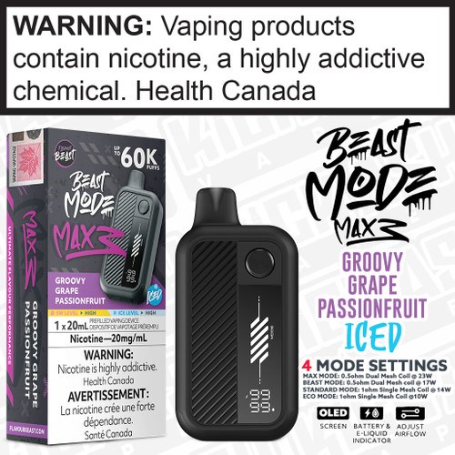 Groovy Grape Passionfruit Iced BEAST MODE MAX 3 -60K -20mL