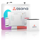 10' QuickZip Trade Show Display with optional LED lights and hard case podium graphic is hands down our most popular display. Now available with RUSH service