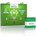 10' QuickZip Straight Trade Show Display with optional LED Lights and hard case with podium graphic