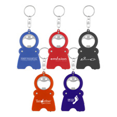 The HandyMan heavy duty keychain will hold keys securely and includes a bottle opener, bright LED light, and a 3ft measuring tape.