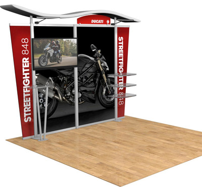 Timberline Media Display with Tapered Fabric Dye Sub Wings