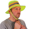 This ranger safari hat has a high-visibility yellow/green 150D Oxford polyester top
