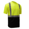 GSS Class 2 Hi Vis Lime Black Bottom Moisture Wicking T-Shirt with SPF 50 Protection side 2