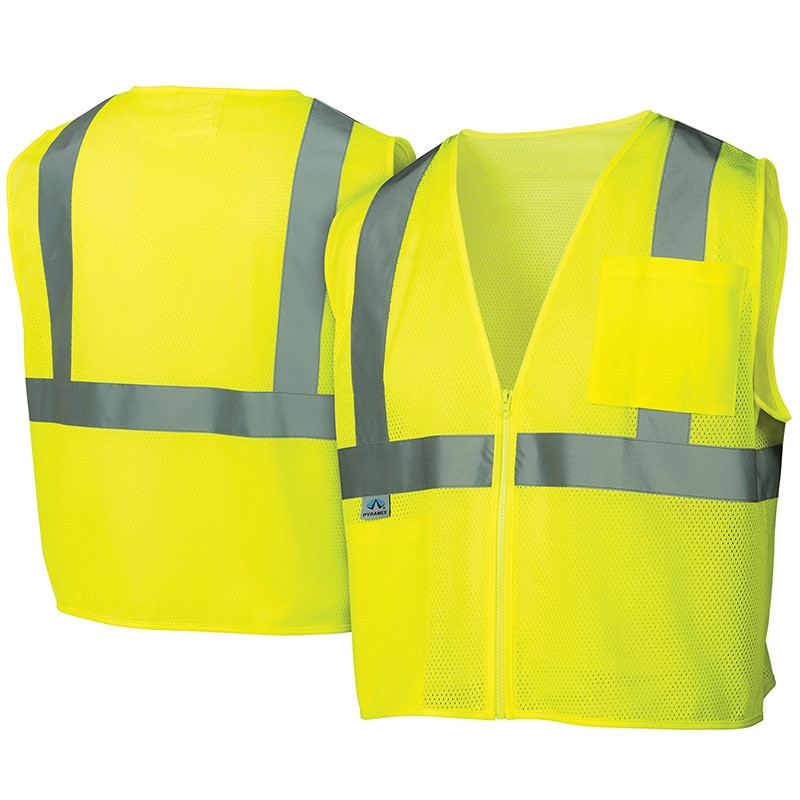 Class 2 Hi Vis Lime Safety Vest Zipper RVZ2110