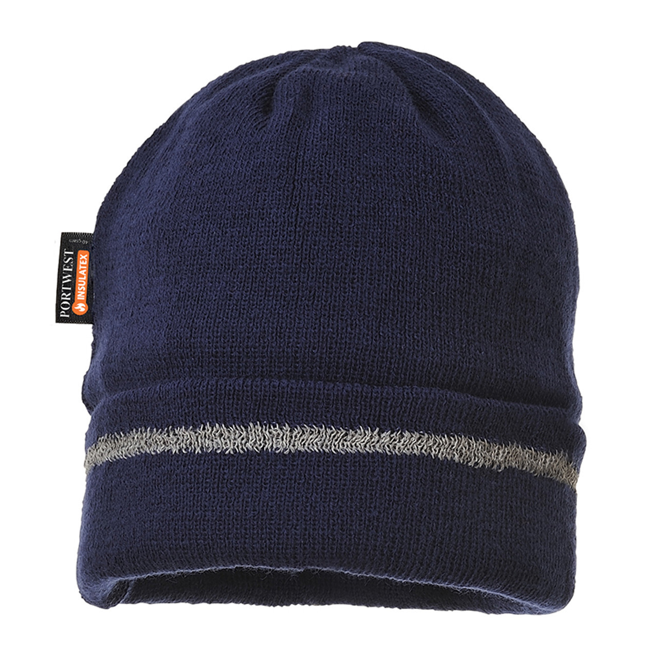 PortWest Reflective Trim Visibility Insulatex Lined Knit Hat